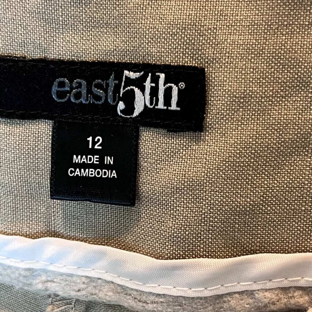 East 5th Wide Leg Linen Rayon Blend Pants Size 12 Neutral Beige/Tan Lightweight - Picture 2 of 10